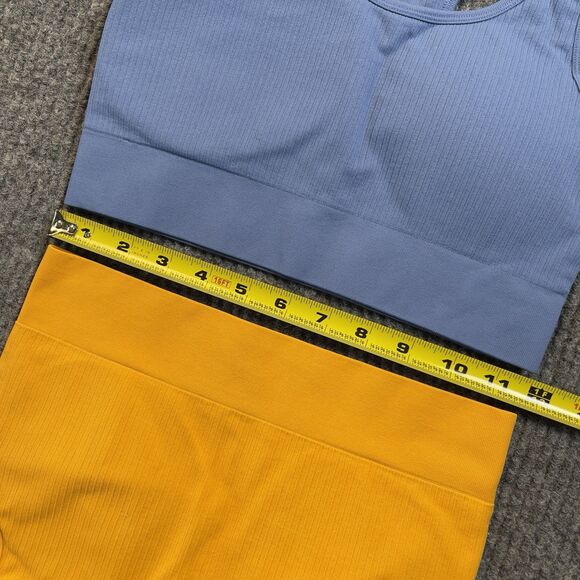 H&M Sport Women's Size Medium Sports Bras with Pads Blue Orange - Lot of 2 - Picture 7 of 8